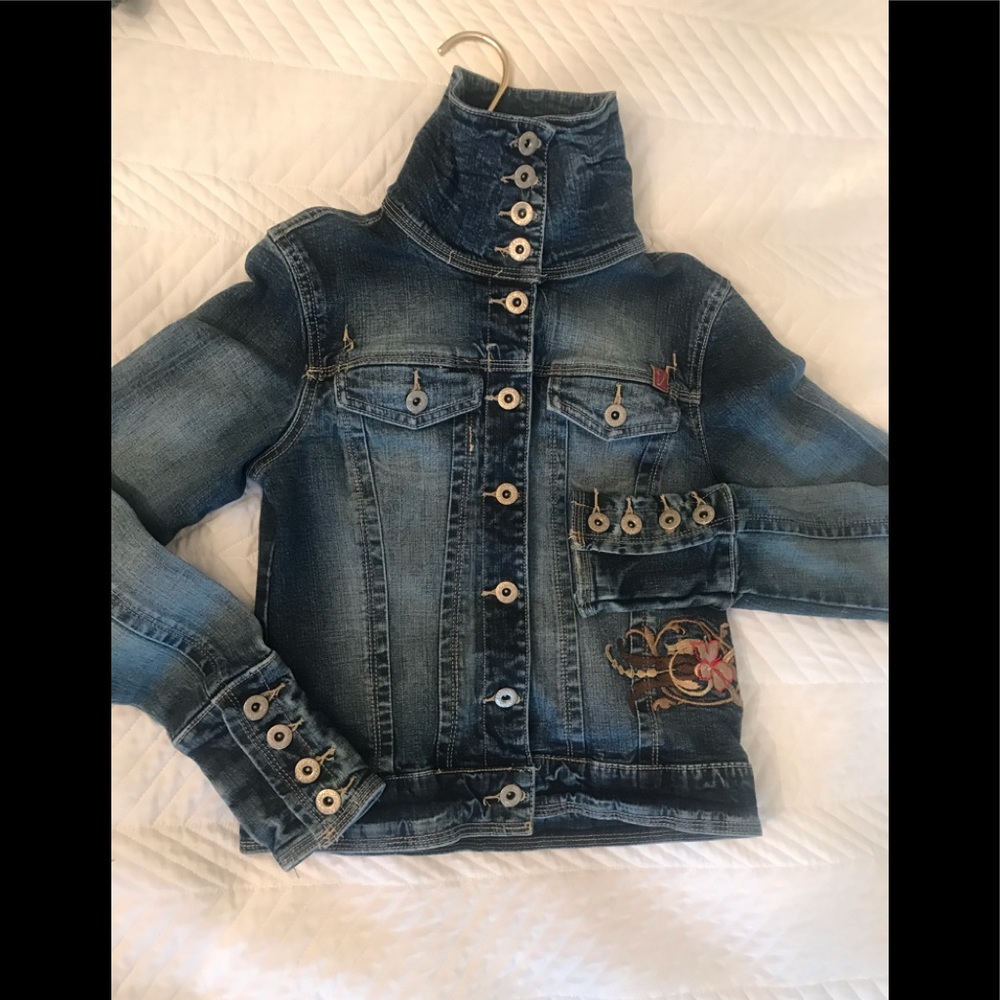 Foxy Jeans denim jacket  embroidered! Beautiful!